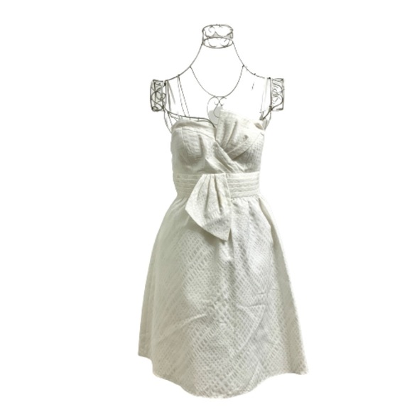 Max And Cleo White strapless Bow A line dress Sz 2 - Picture 5 of 16